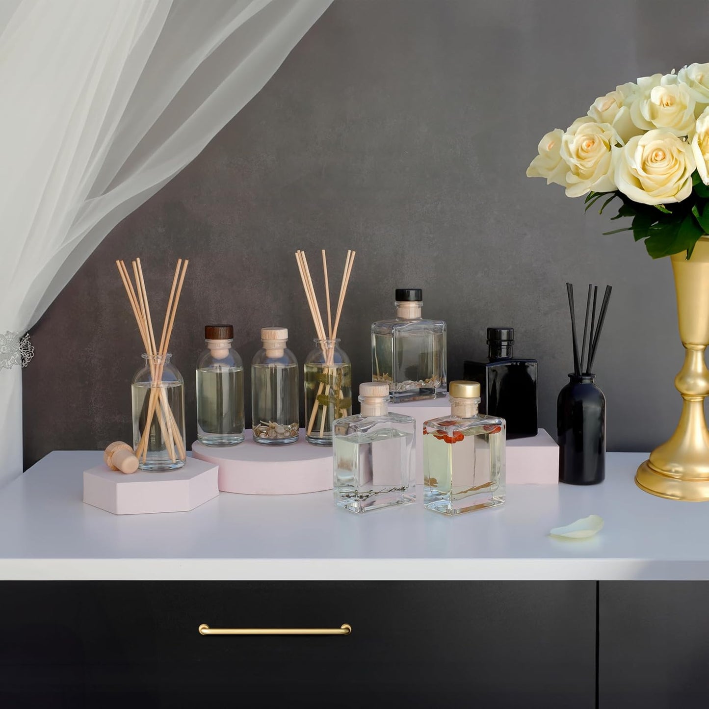 Urban Naturals Red Roses Reed Diffuser Oil Refill & Bamboo Reed Sticks | Beautiful Floral Scent of Fresh Cut Roses | Made in The USA