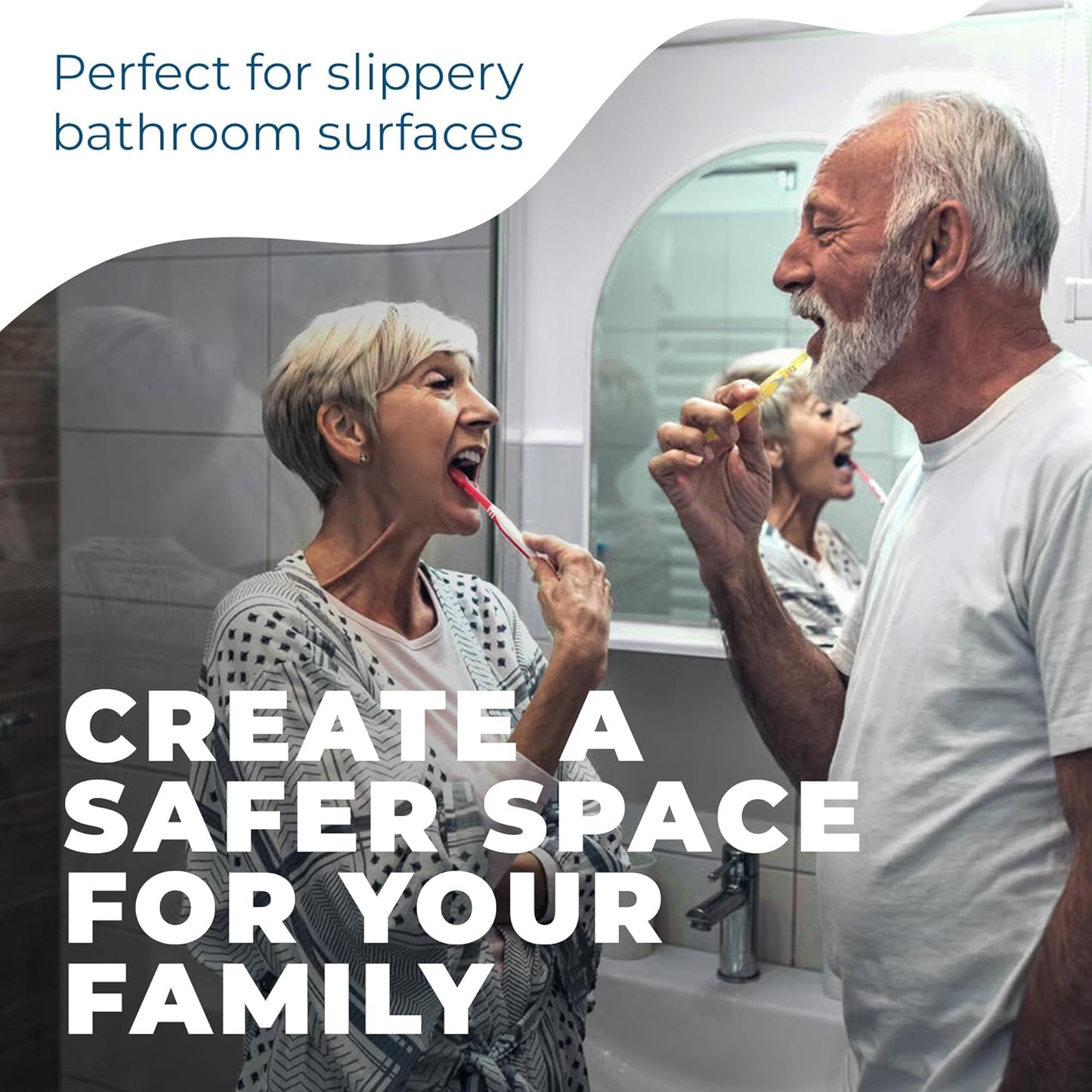 Homergy Anti Slip Shower Stickers 24 PCS, Invisible Non-Slip Shower Strips for Adults, Premium Adhesive Bath Tub Stickers (Clear)