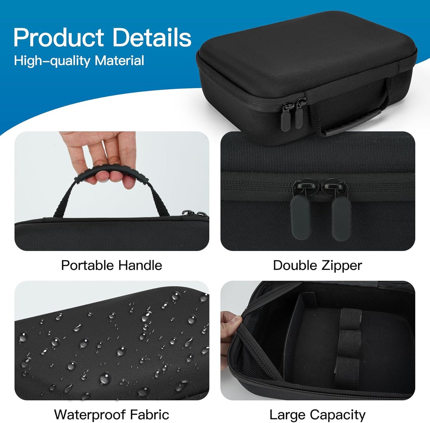 SMYV Barber Bags for Clippers and Supplies, Mens Hair Trimmers Box, Portable Clipper Storage Case for Barber Accessories (Case Only)