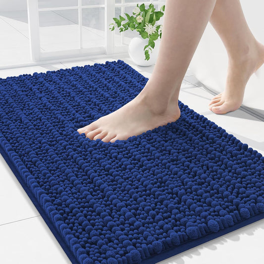 Arotive Luxury Chenille Bathroom Rug Mat, Extra Soft Thick Absorbent Shaggy Bath Rugs, Non-Slip Machine Wash Dry, Plush Bath Mats for Bathroom, Shower and Tub, 34x21, Royal Blue