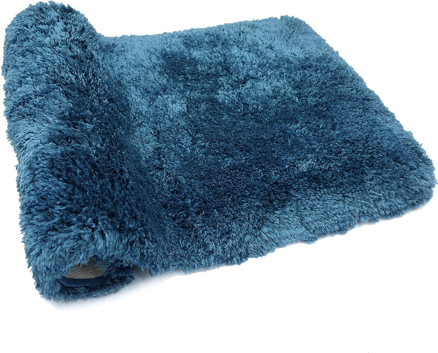 FIFU Bathroom Runner Rug 24" W x 60" L, Bath Mats for Bathroom, Bedroom & Kitchen, Non-Slip Rubber Latex Backing, Comfort & Soft Shower Bathmat & Carpet for Sink, Home & Hallways, Peacock Blue