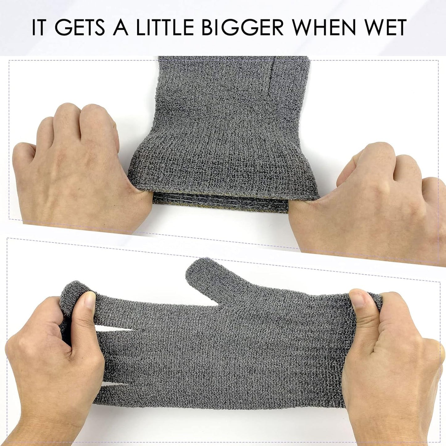 MIG4U Shower Exfoliating Scrub Gloves, Bathing Gloves Body Wash Dead Skin Removal Deep Cleansing Sponge Loofah for Women Men