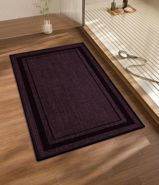 chakme Bathroom Rugs Mat 32x17, Ultra Thin Non Slip Bath Mat Quick Dry Absorbent Bath Mat for Bathroom Floor, (Dark Purple, 32"x17")