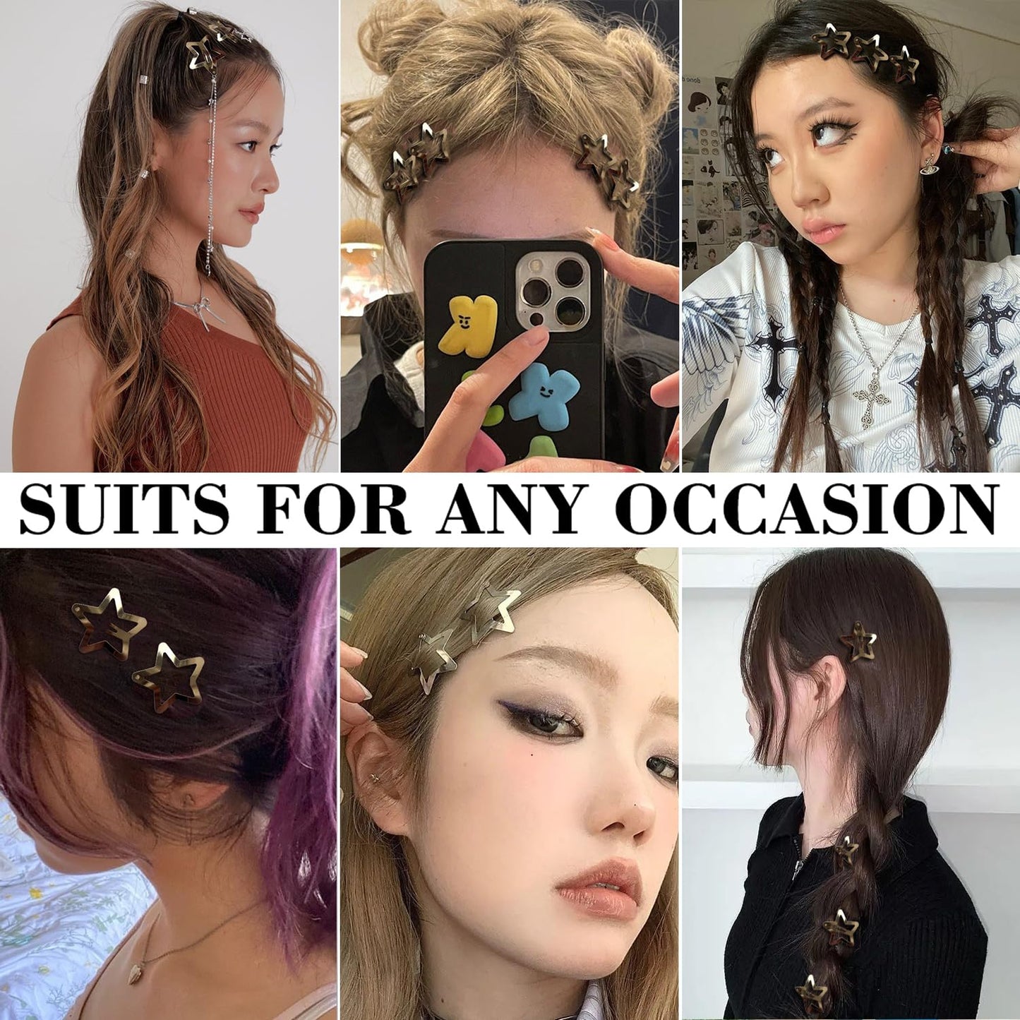 30 PCS Gold Star Hair Clips,20PCS 1.22"Star Hair Clip and 10 PCS 1.65"Star Hair Clips Snap Star Hair Accessories Non Slip Star Clips for Girls Women Gold Accessories Gold Metal Hair Clips