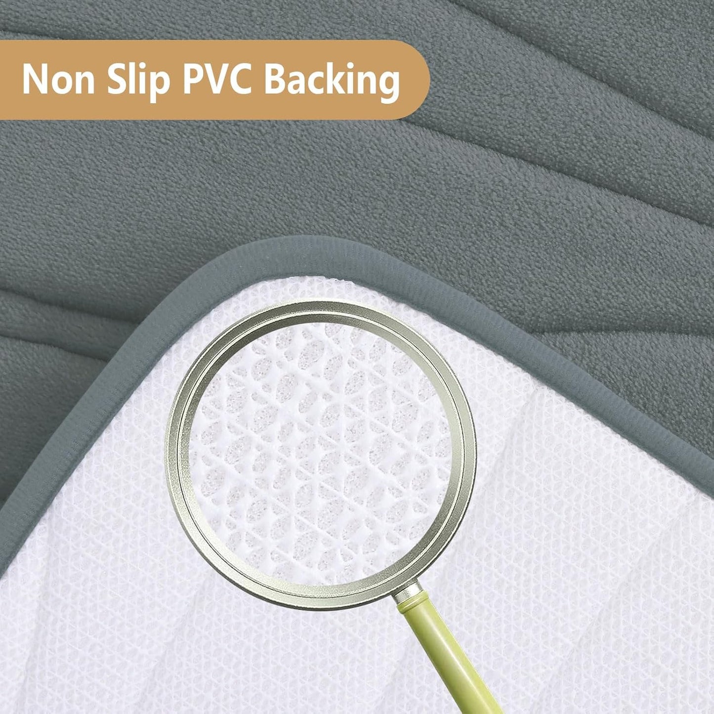 Buganda Memory Foam Bathroom Rug Mat 59x17, Extra Soft and Absorbent Bath Mats, Non-Slip and Machine Washable Bath Rugs for Bathroom Floor,Tub and Shower, Grey