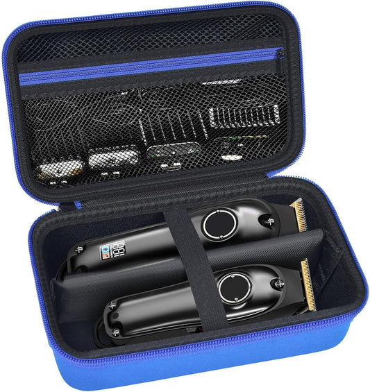 Case Compatible with Ufree/for AngFan/for Suprent/for GLAKER/for Romanda Professional Hair Clippers, Beard Trimmer Grooming Storage Holder for Cordless Barber & Trimmers Set (Box Only) -Blue