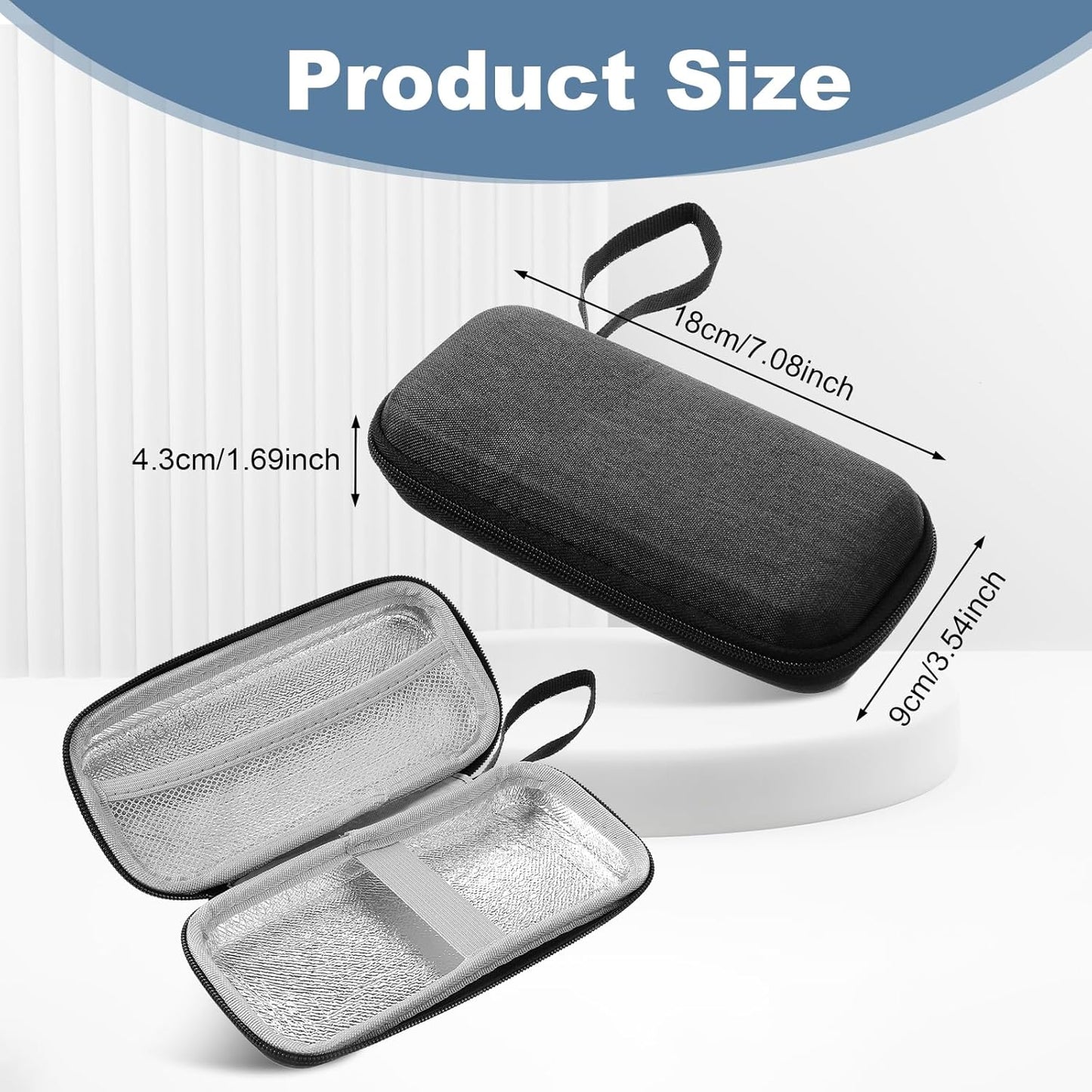 Safety Razor Travel Case, Black Waterproof Travel Razor Case, Lightweight Durable Men's Organizer, Zipper Carrying Bag