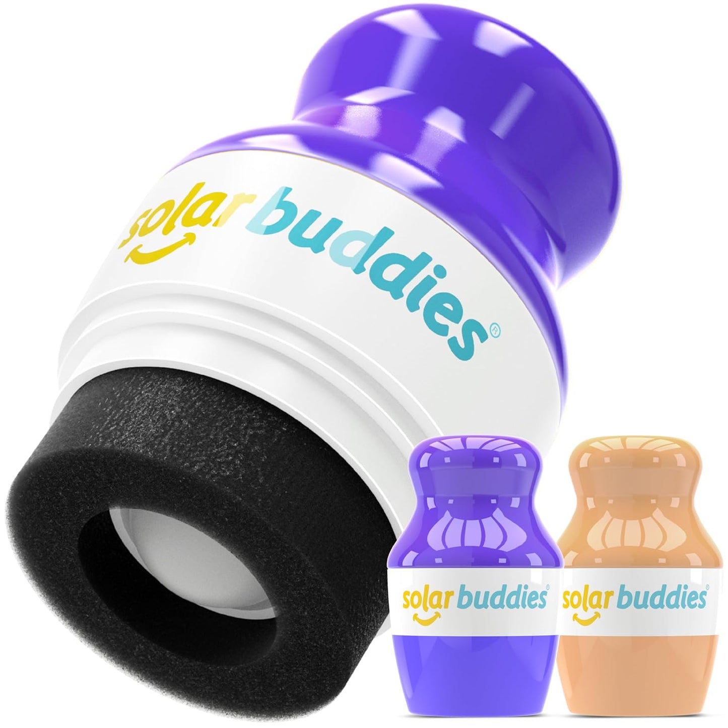 Solar Buddies Sunscreen Applicator- Full Purple & Nude Duo- BPA-Free Refillable Roll on Sponge Sunscreen,Suncream & Lotion Applicator For Kids,Adults & Families-Holds 3.4fl oz,Perfect Size for Travel