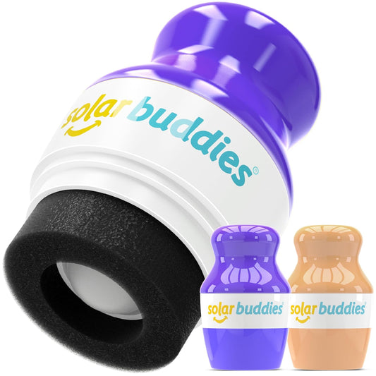 Solar Buddies Sunscreen Applicator- Full Purple & Nude Duo- BPA-Free Refillable Roll on Sponge Sunscreen,Suncream & Lotion Applicator For Kids,Adults & Families-Holds 3.4fl oz,Perfect Size for Travel