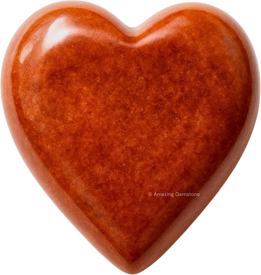 Amazing Gemstone Chocolate Jasper Crystal Heart Palm Stone - Pocket Massage Worry Stone for Natural Body Chakra Balancing, Reiki Healing and Crystal Grid