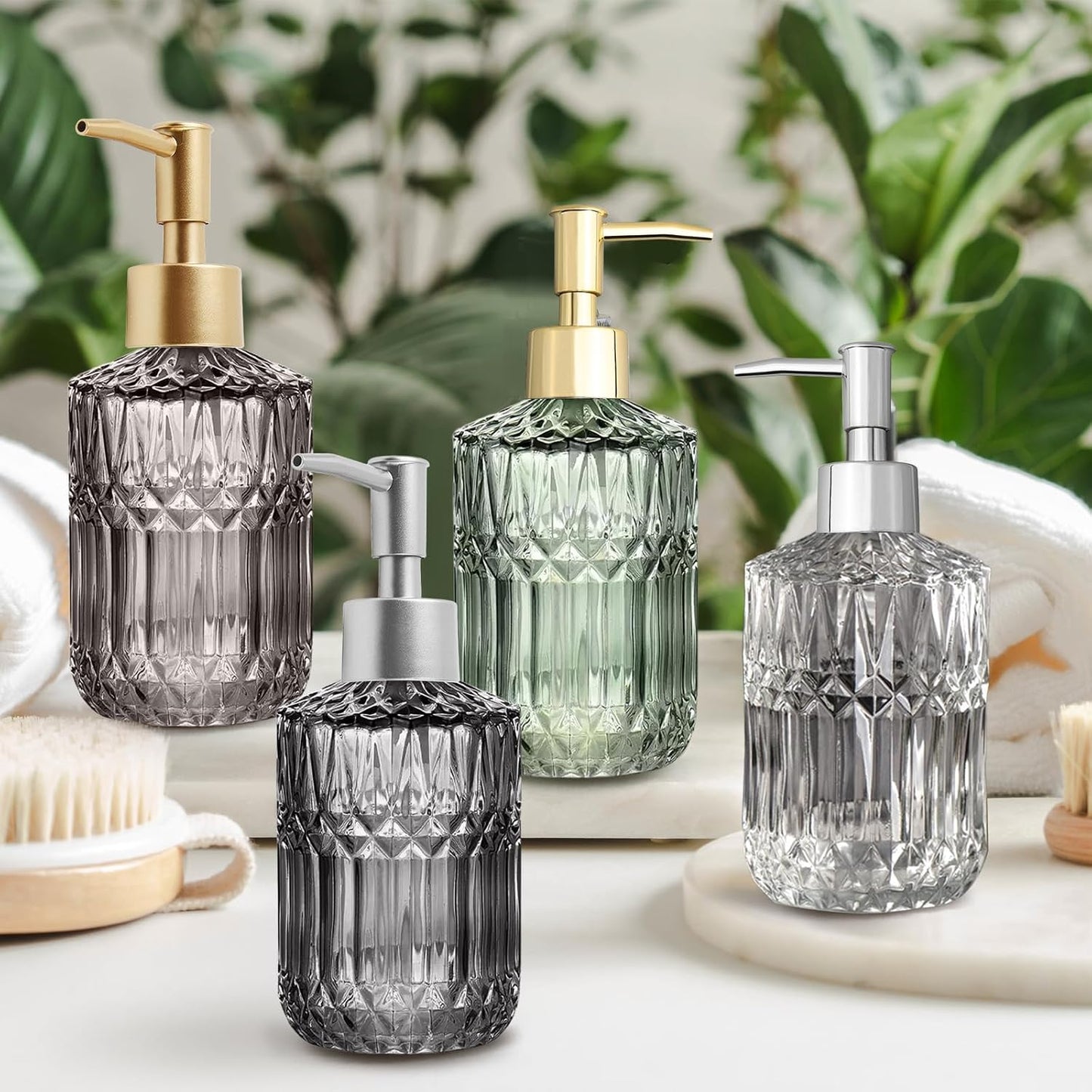 Lotion Soap Dispenser Replacement Pump for Bottles Fits 28/400 Thread Standard, for Dish Soap Refill Dispenser Kitchen Bathroom Worktop Bottles(Bright Gold)