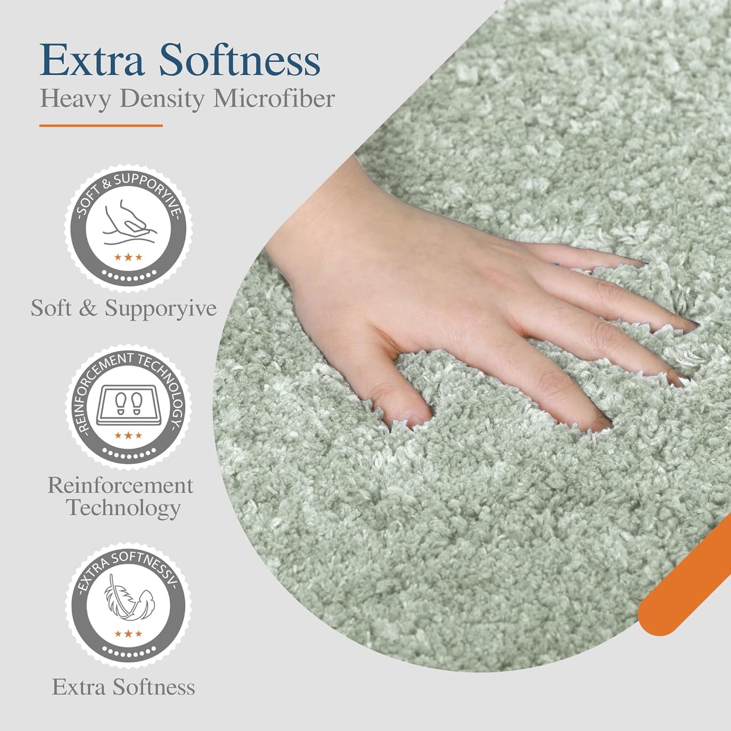 Walensee Large Bathroom Rug (24 x 40, Pale Green) Extra Soft and Absorbent Shaggy Bath Mat Machine Washable Microfiber Non Slip Luxury Floor Mat