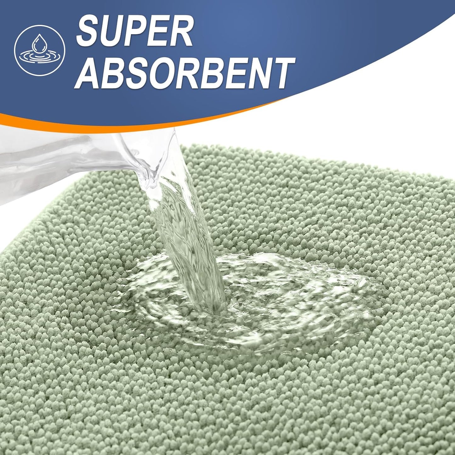 OLANLY Thick Memory Foam Bath Mat Rug 44x24, Extra Soft Absorbent Bathroom Rug, Quick Dry Bath Mats, Non-Slip, Machine Washable Carpet for Bathroom, Tub and Shower, Home Decor Accessories, Sage Green