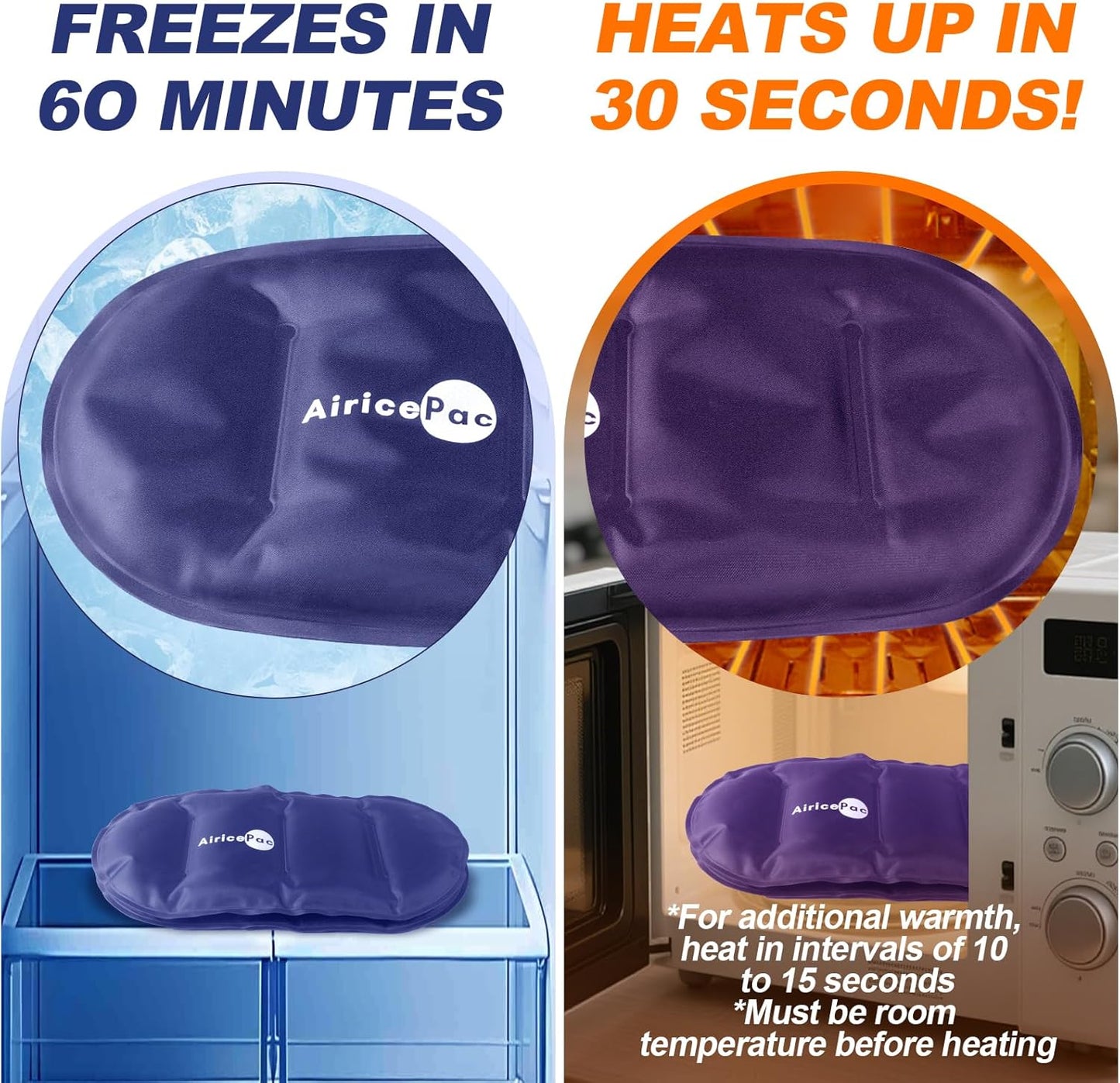 Reusable Hot and Cold Ice Packs, 3-Piece Set, Adjustable Gel Wraps for Back, Knees, Shoulders, Arms and Legs