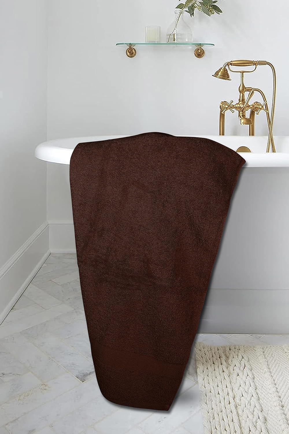 Softolle Luxury Bath Towels Set of 4 (27” x 54”) | Towels for Bathroom | Super Soft | Highly Absorbent Towels for Home, Spa, Gym (Brown)