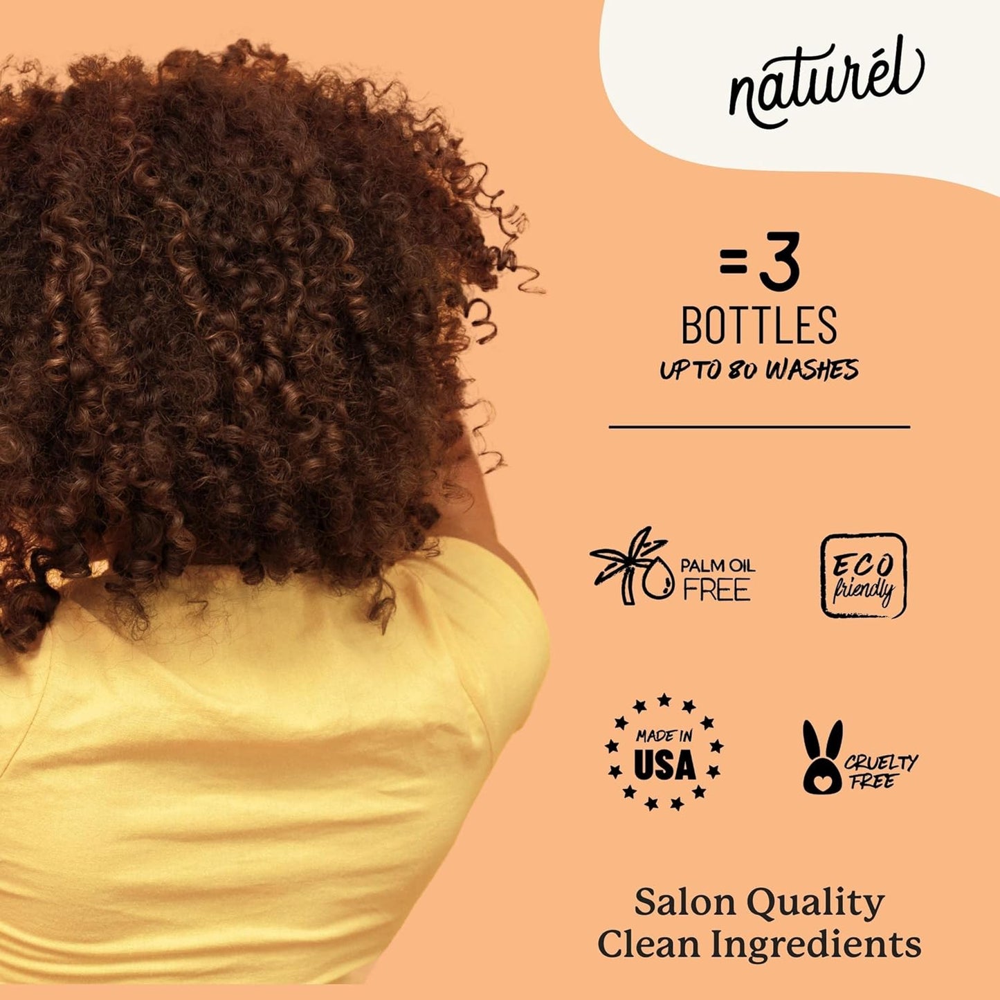 Naturel Relax Moisturizing Shampoo and Conditioner Set with Argan Oil and Colloidal Oatmeal for Curly, Wavy, Dry, or Frizzy Hair - Vegan, Made in USA