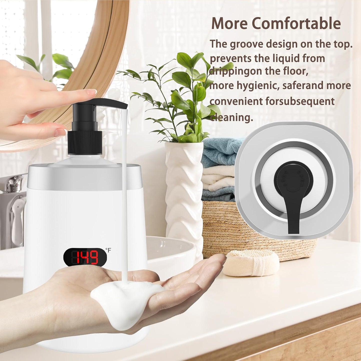 Massage Lotion Warmer Professional Electric Lotion Digital Heater for SPA, Compact Oil Warmer Heated Bottle for Beauty Salon Home,Automatic Thermostat Cream Heater wiht Two Oil Dispenser Bottle Funnel