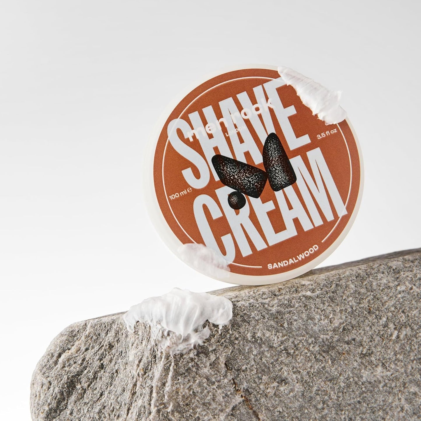 Men Rock Shave Cream - Sandalwood - Mens Shaving Cream - Moisturizing Shaving Foam for Men - Non-Drying Formula - Cruelty-Free - 3.5 oz