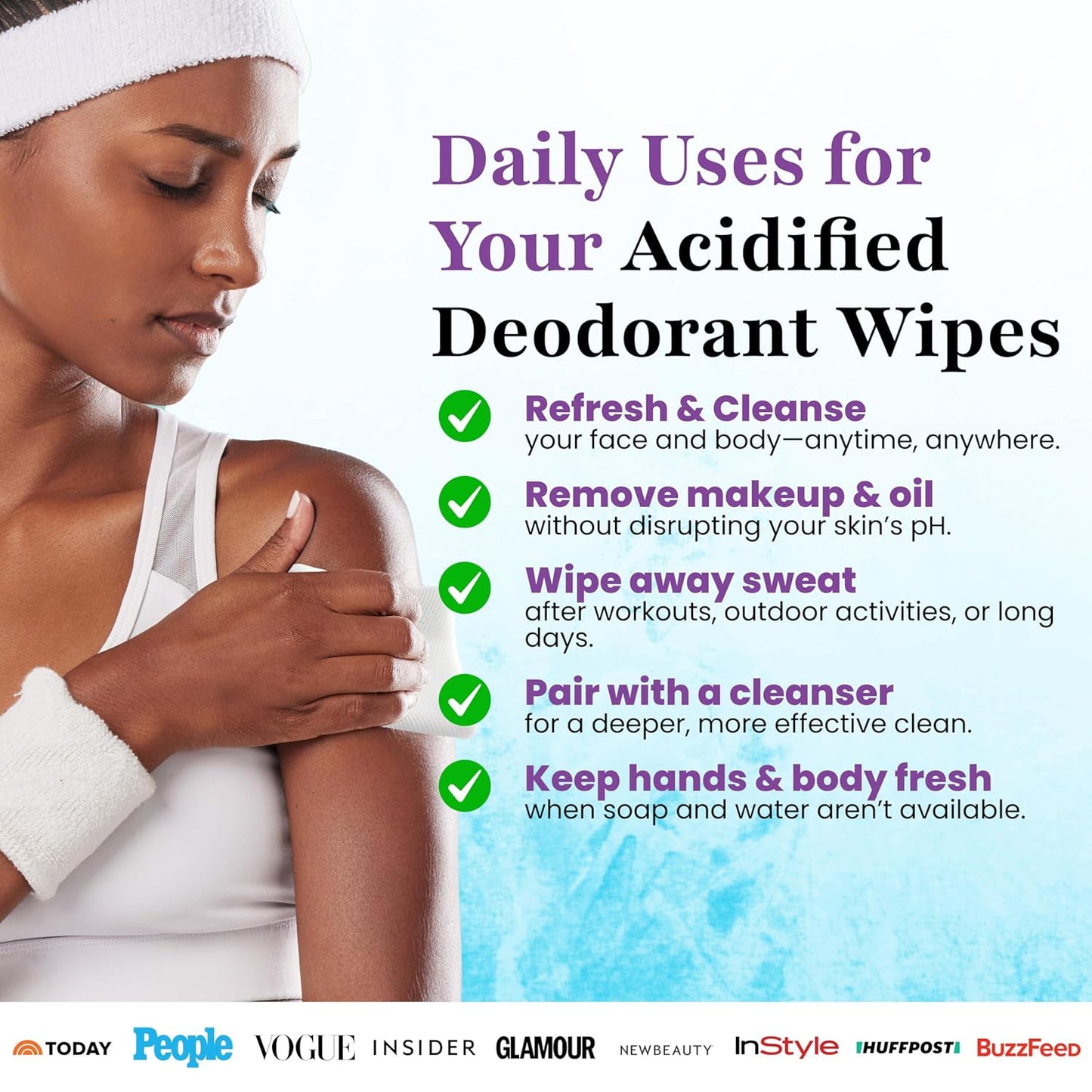 Zero Trace Travel Deodorant Wipes - 60 Count- 24 Hour Odor Control - Aluminum Free Hypoallergenic Mini Deodorant For Women and Men - Individually Wrapped Underarm & Body Wipes- Fresh Botanics