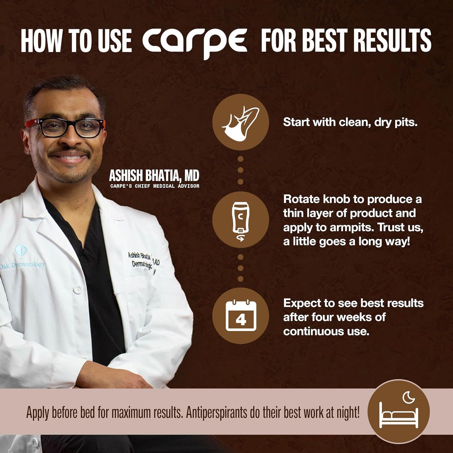 Carpe Underarm Antiperspirant and Deodorant, Clinical strength with Sandalwood scent, Combat excessive sweating Stay fresh and dry, Great for hyperhidrosis (Pack of 3)