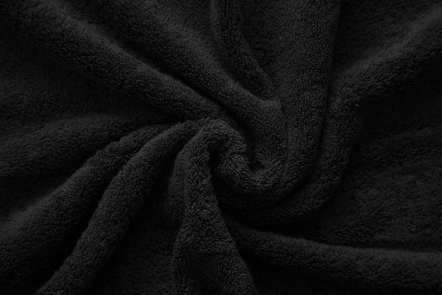 American Veteran Towel, 100% Cotton Turkish 6 Piece Towel Set, Luxury Towels Set of 6 for Bathroom Essentials, 2 Bath Towels 2 Hand Towels 2 Washcloths, Black