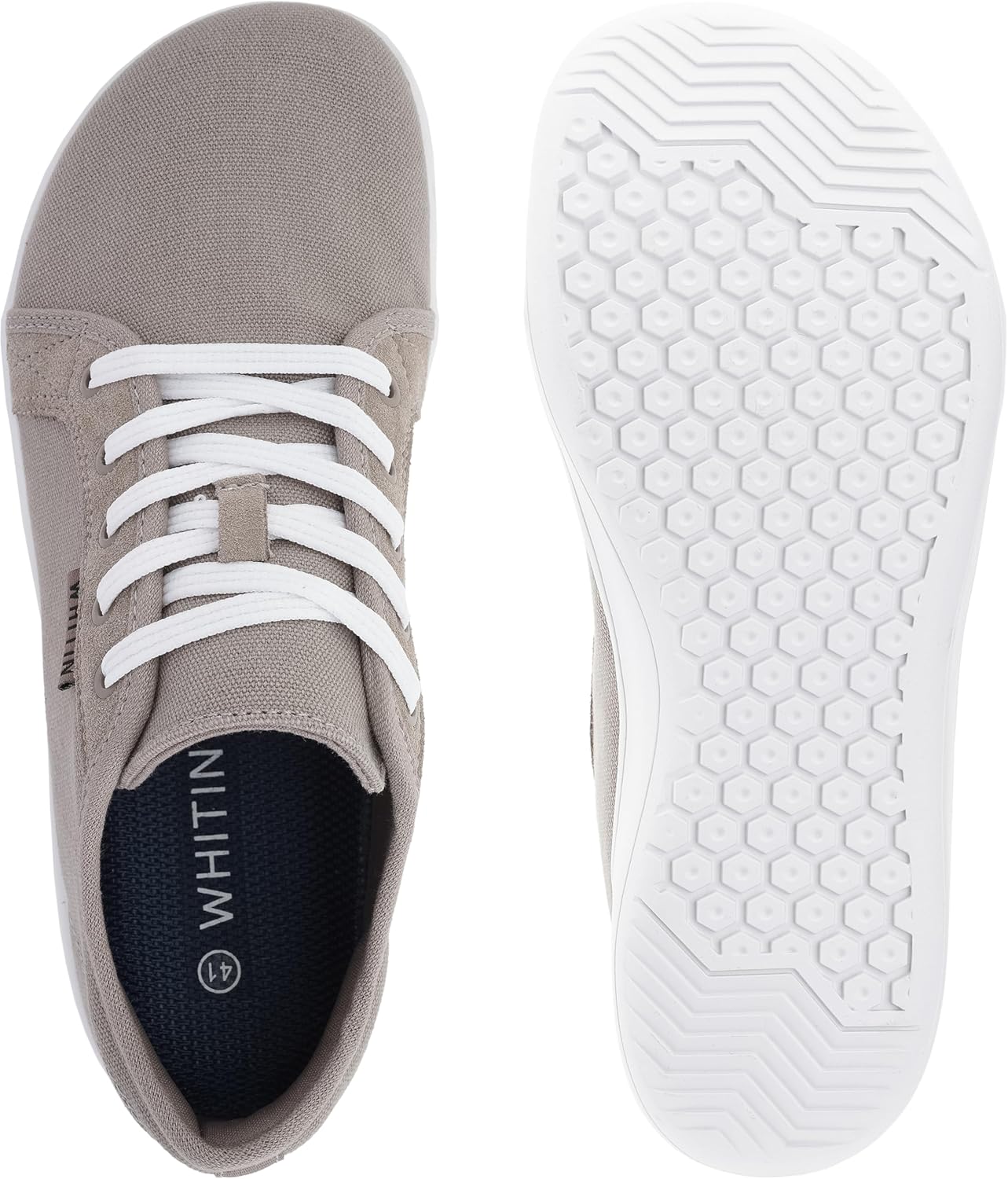 WHITIN Women's Canvas Barefoot Shoes | Wide Width Minimalist Sneakers | Classic Fit Low Top