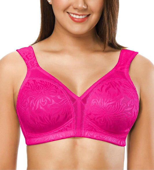 ZeroBound Women's Minimizer Bras Comfort Cushion Strap Wirefree Full Coverage Large Bust Non-Padded Bra