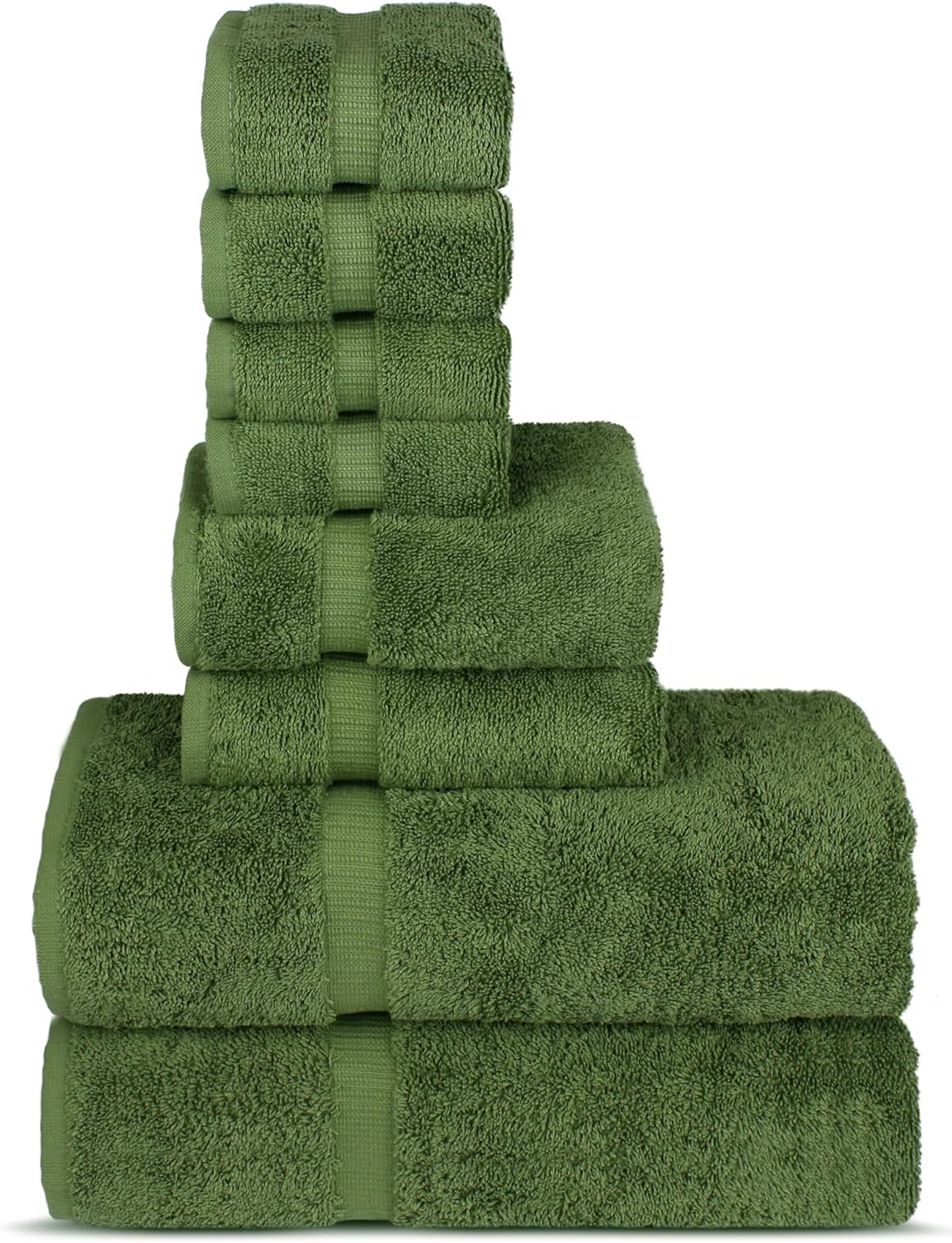 Chakir Turkish Linens | Hotel & Spa Quality 100% Cotton Premium Turkish Towels | Soft & Absorbent (8-Piece Towel Sets, Moss)
