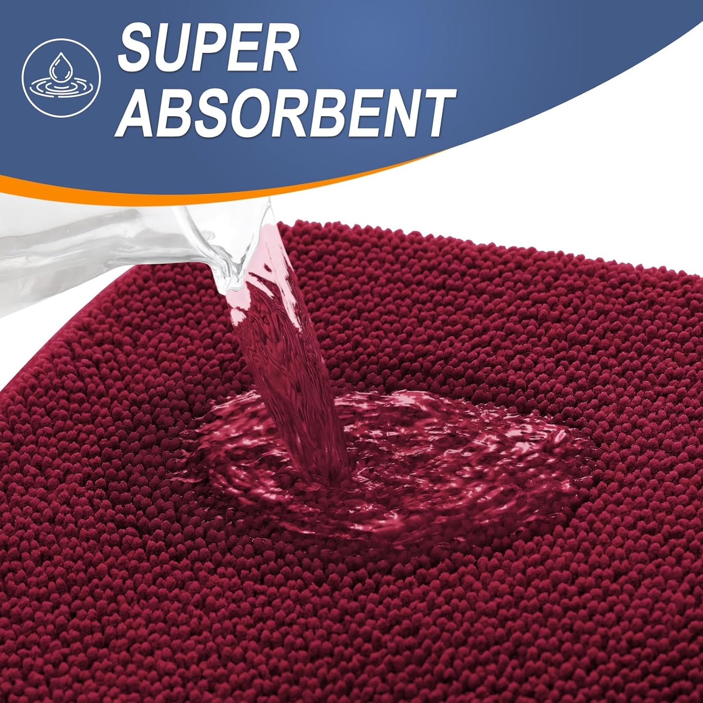 OLANLY Thick Memory Foam Bath Mat Rug 24x16, Extra Soft Absorbent Bathroom Rug, Quick Dry Bath Mats, Non-Slip, Machine Washable Carpet for Bathroom, Tub and Shower, Home Decor Accessories, Burgundy