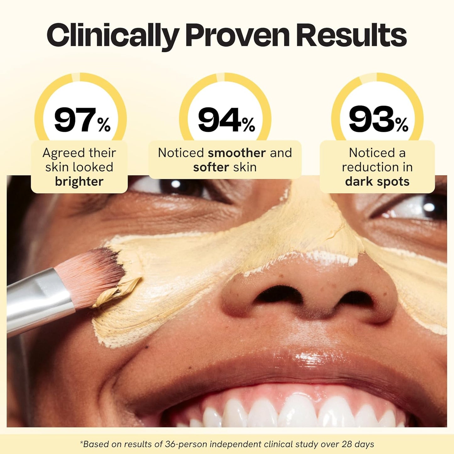 Gleamin Vitamin C Clay Mask for Dark Spots, Turmeric Clay Face Mask Skin Care, Deeply Cleanses & Refines Pores, Brightens Uneven Tone and Helps Improve Post-Blemish Scarring & Texture, Up to 20 Uses