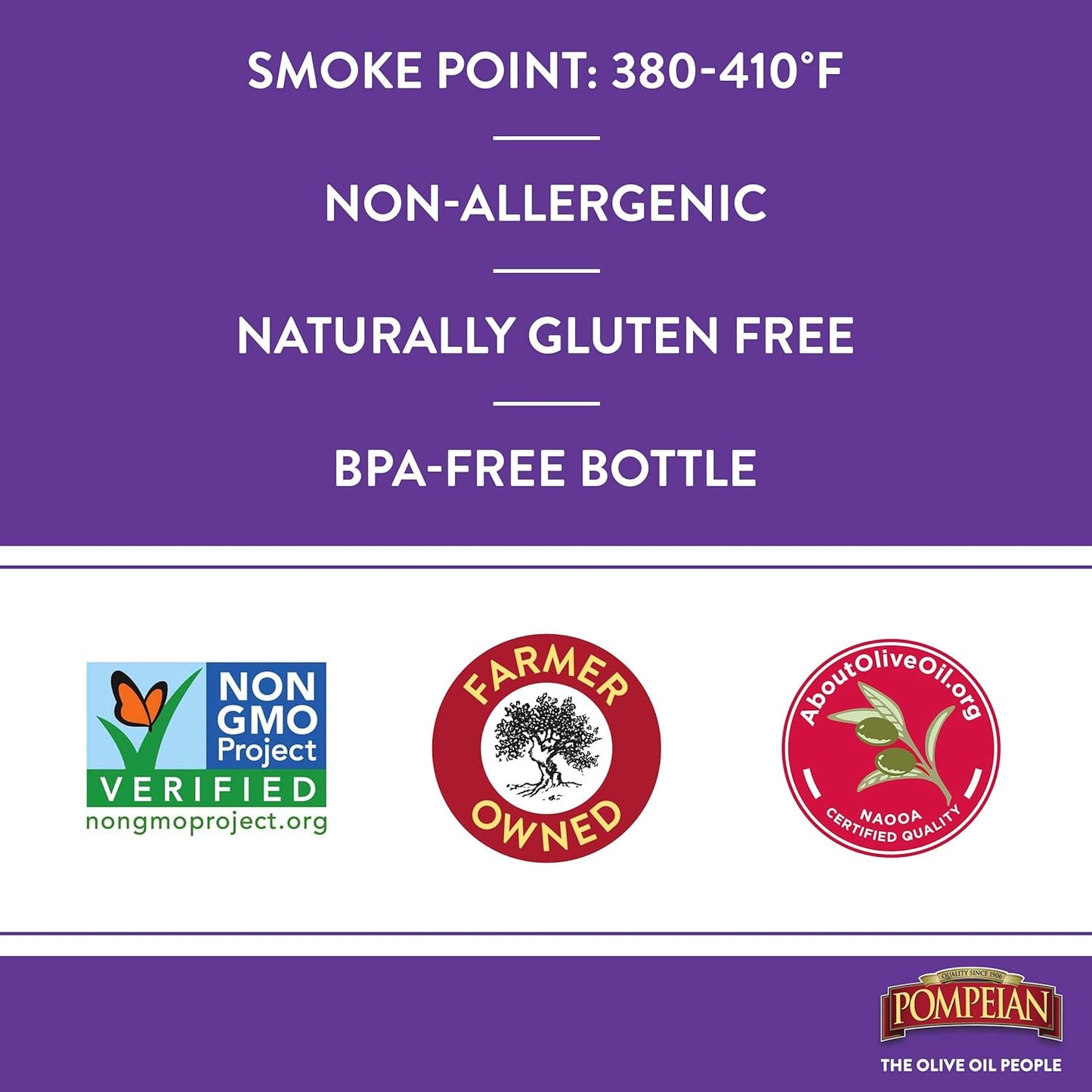 Pompeian Smooth Extra Virgin Olive Oil, Contains Polyphenols, First Cold Pressed, 48 Fl Oz