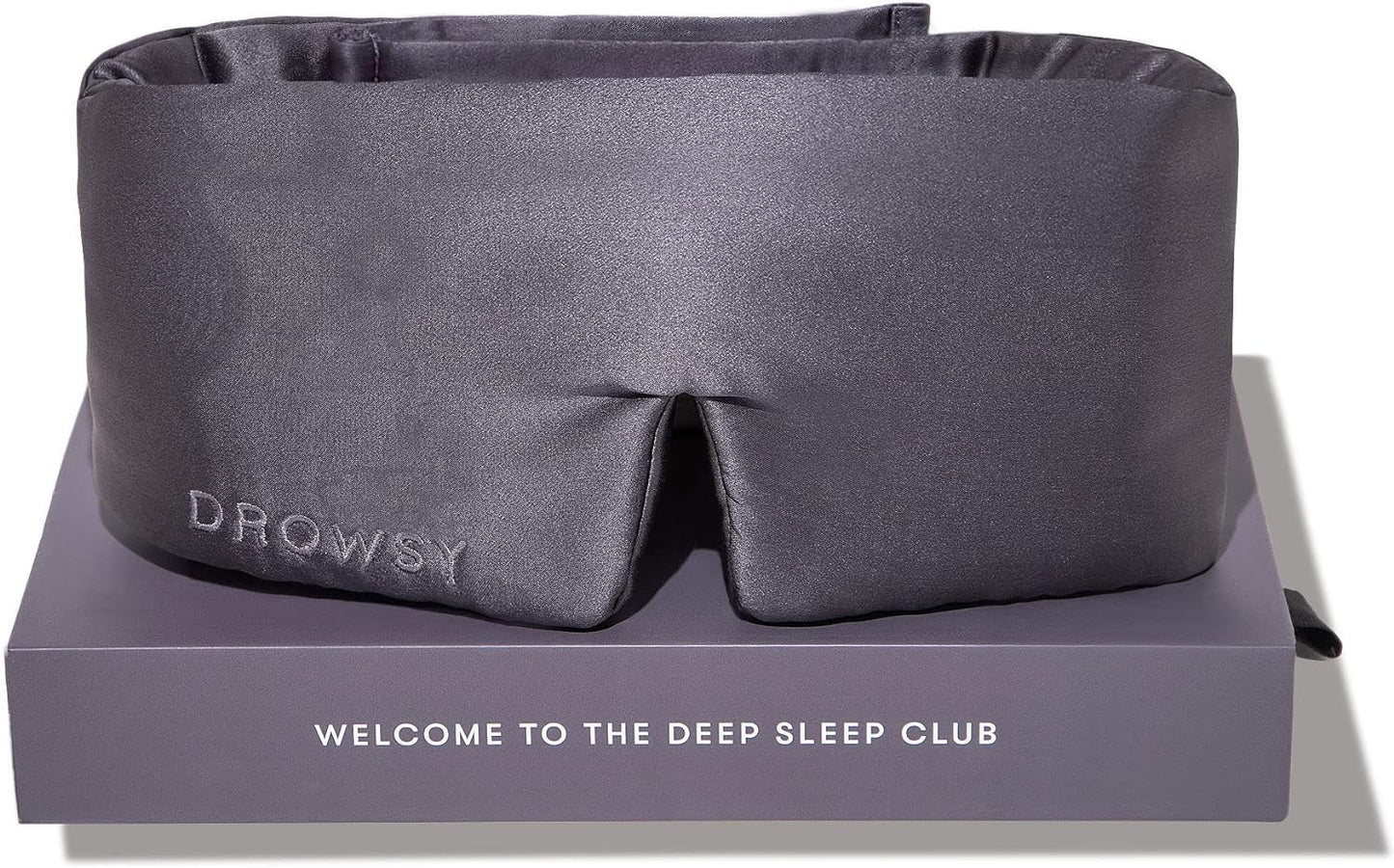 DROWSY Silk Sleep Mask - Face-Hugging, Padded Cocoon for Luxury Sleep in Total Darkness - 100% Pure Mulberry Silk (Moonlight Shadow)