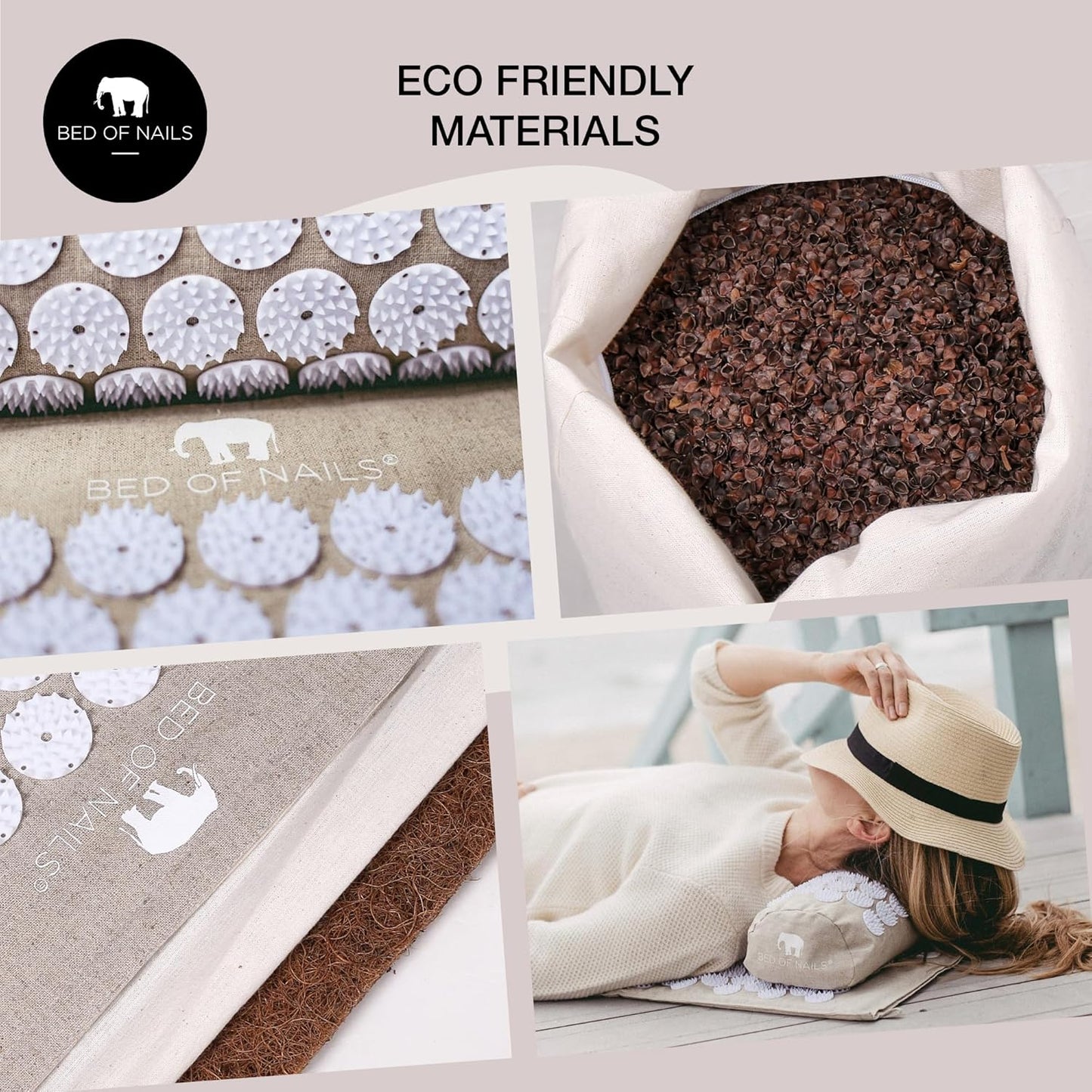 Bed of Nails Original Premium ECO Gift Set, Acupressure Mat and Pillow with 10,962 Pressure Points, Relieves Neck/Back Pain, Relaxes, Increases Energy, Includes Bag