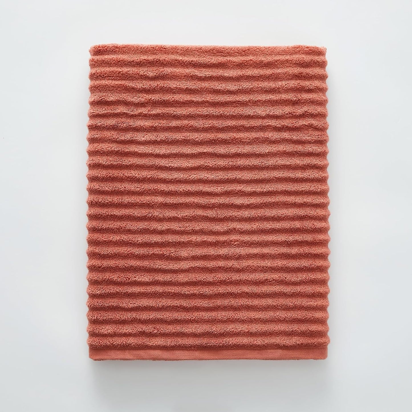 Blue Loom Ribbed Bath Sheet & Towel, 100% Cotton 600 GSM, Soft Absorbent Durable Quick Drying Bath Sheet & Bath Towel Set for Bathroom - Mason Set of 2 Terracotta Red (65" x 45" & 58" x 30")