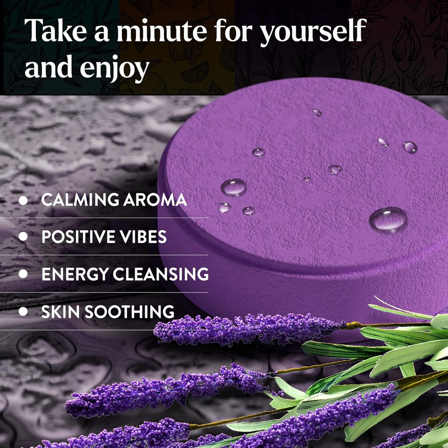 Miracle Made Lavender Aromatherapy Shower Steamers – Essential Oil Shower Bombs for Relaxation, Nasal Relief & Daily Self-Care – 15 Shower Melt Tablets