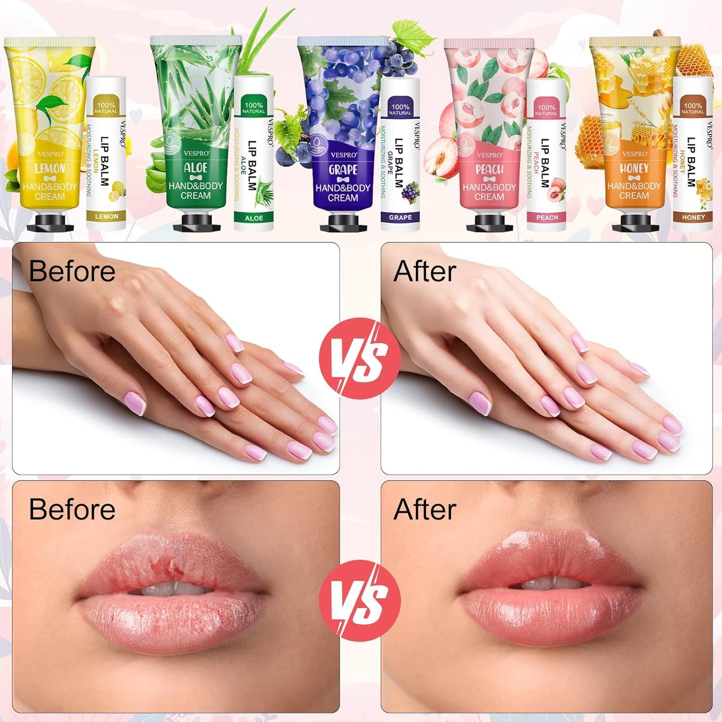 80 Sets Bulk Hand Cream and Bulk Lip Balm Gifts, Stocking Stuffers for Women, Bridesmaid Gifts, Christmas Gifts for Guests with Thank You Card and Organza Bags, Thank You Gifts for Coworkers Women