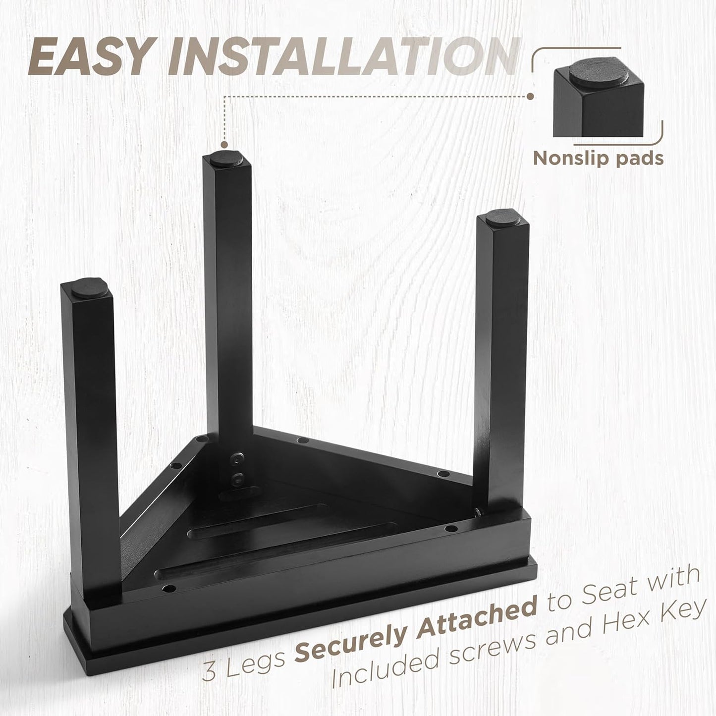 BLUEWEST Shower Foot Stool for Shaving Legs, Acacia Wood Shower Foot Rest (Black, Corner Seat)