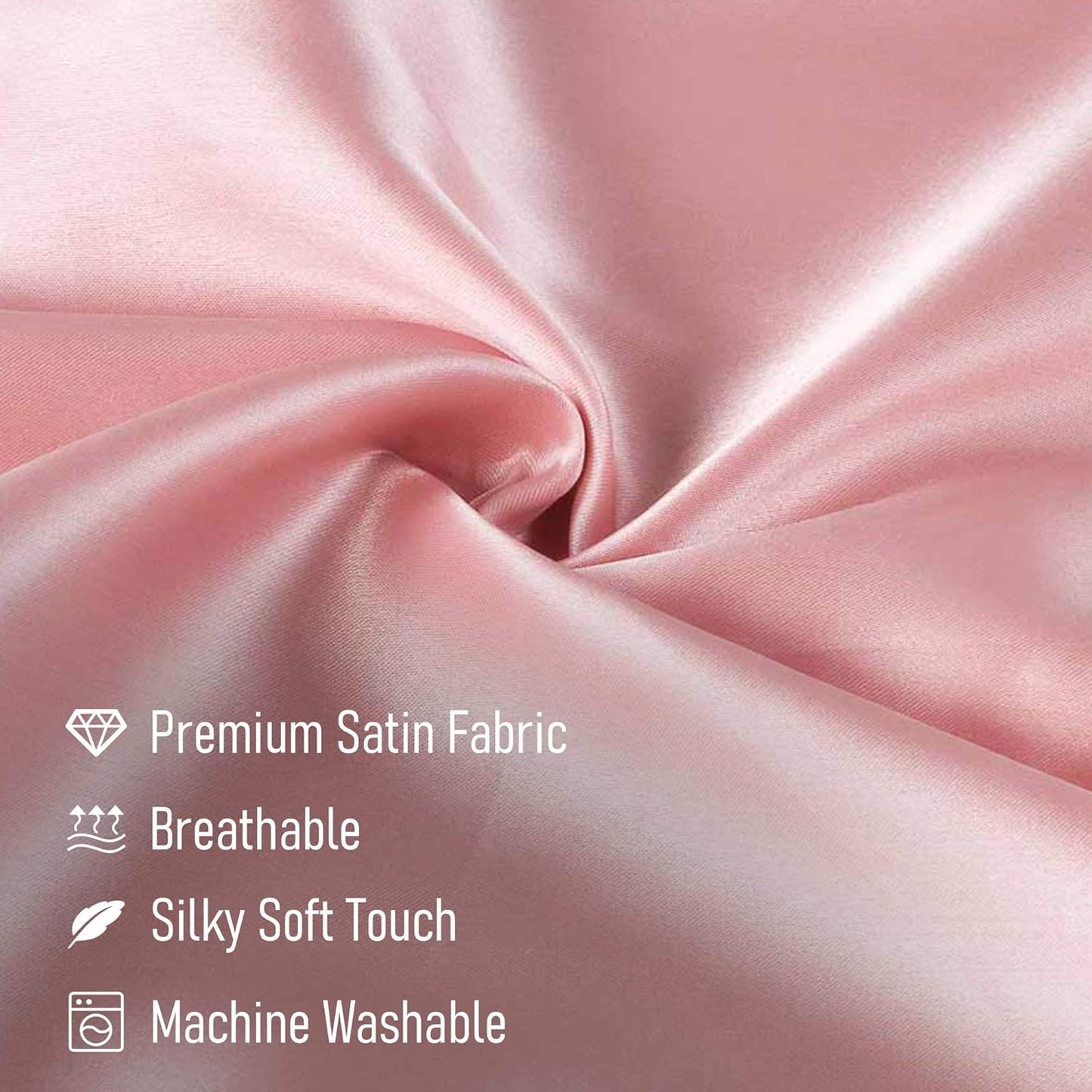 Tyfitb Satin Pillowcase for Hair and Skin, Coral Pillowcases Set of 2, Cooling Pillow Cases King Size(20×36 Inches), Soft Luxury Satin Pillowcase with Envelope Closure