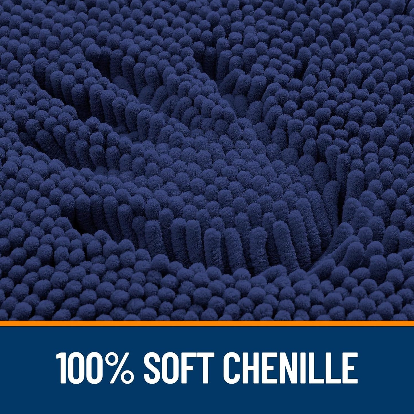 OLANLY Bathroom Rugs 44x24, Extra Soft Absorbent Chenille Bath Rugs, Rubber Backing Quick Dry, Machine Washable Bath Mats for Bathroom Floor, Tub and Shower, Home Decor Accessories, Twilight Sapphire