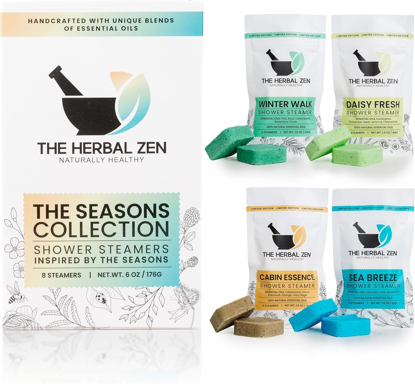 Shower Steamers Aromatherapy Tablets – Variety Pack - Shower Bombs Aromatherapy Made in USA – Self Care Gifts for Women and Men – Natural Essential Oils – Adult Christmas Stocking Stuffers (8 Pack)