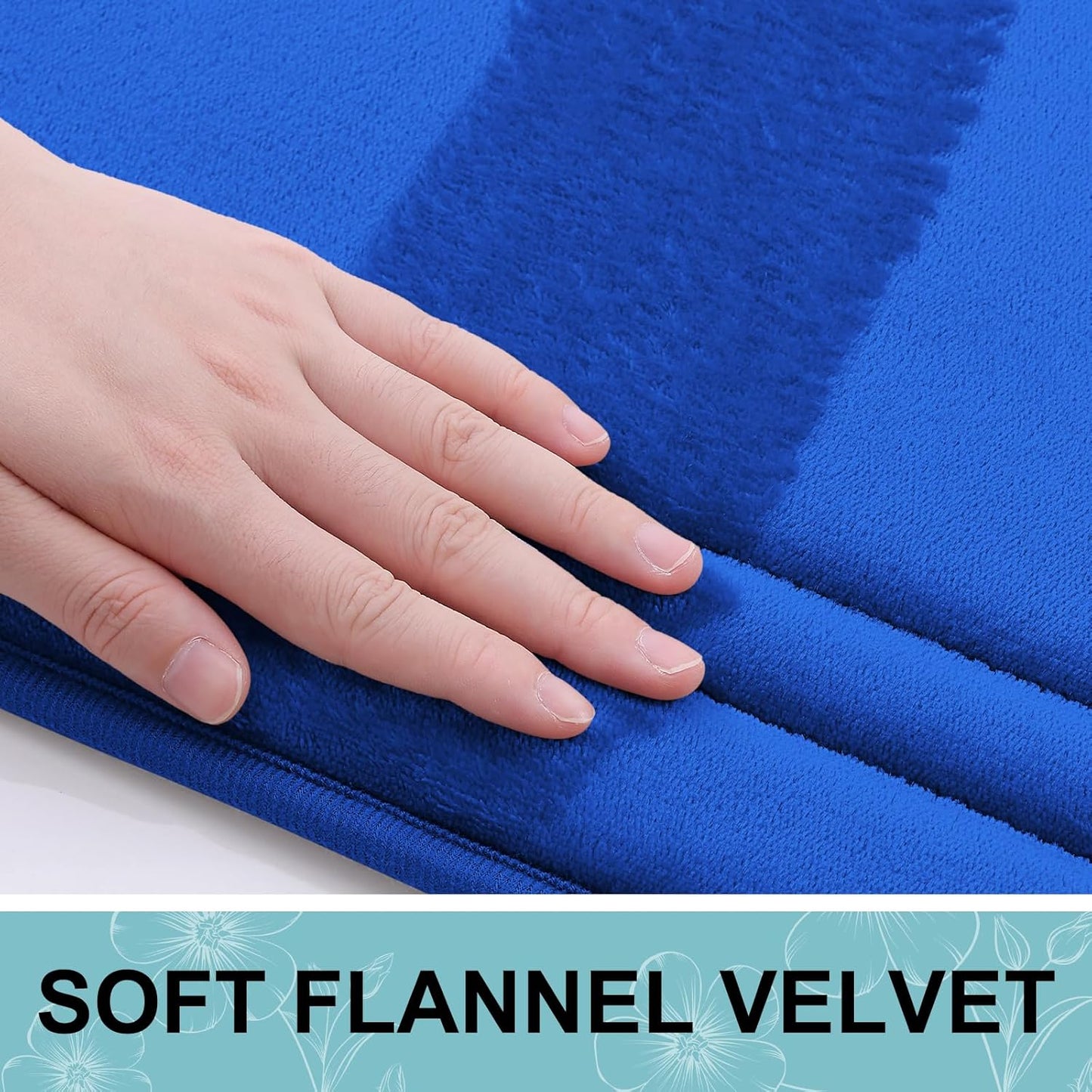 Grandaily Memory Foam Bath Mat Rug 30x20, Ultra Soft, Non-Slip and Absorbent Bathroom Rugs, Machine Wash Dry, Comfortable Bath Carpet for Bathroom Floor, Tub and Shower, Royal Blue