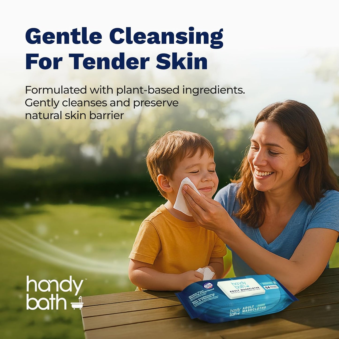 Wipes for Adult - Extra Large WashCloth, Unscented, Rinse-Free - Soft, Gentle for Sensitive Skin, Senior, Post-Surgery and Travel Hygiene