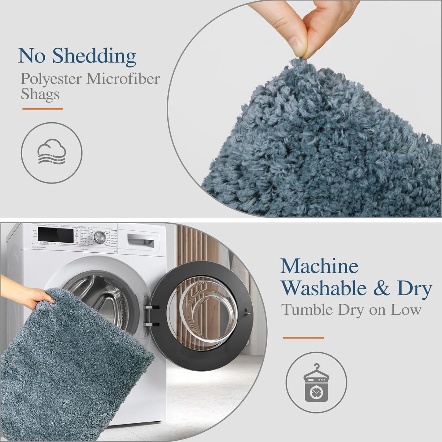 Walensee Large Bathroom Rug (24 x 72, Slate) Extra Soft and Absorbent Shaggy Bath Mat Machine Washable Microfiber Non Slip Luxury Floor Mat