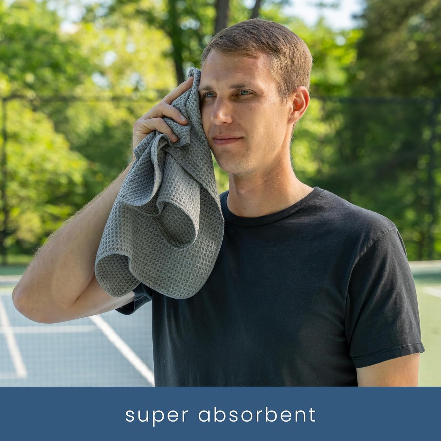 S&T INC. Microfiber Gym Towels, Yoga Towel for Home and Gym Bag, 16 Inch x 27 Inch, 3 Pack