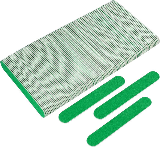 Mini Nail Files Bulk (100 Pcs), Double Sided Emery Board Nail File for Nature Nails, Manicure Tool Set Disposable Colorful Nail File for Home Salon Use Travel Size Men Women Kids Wood Board
