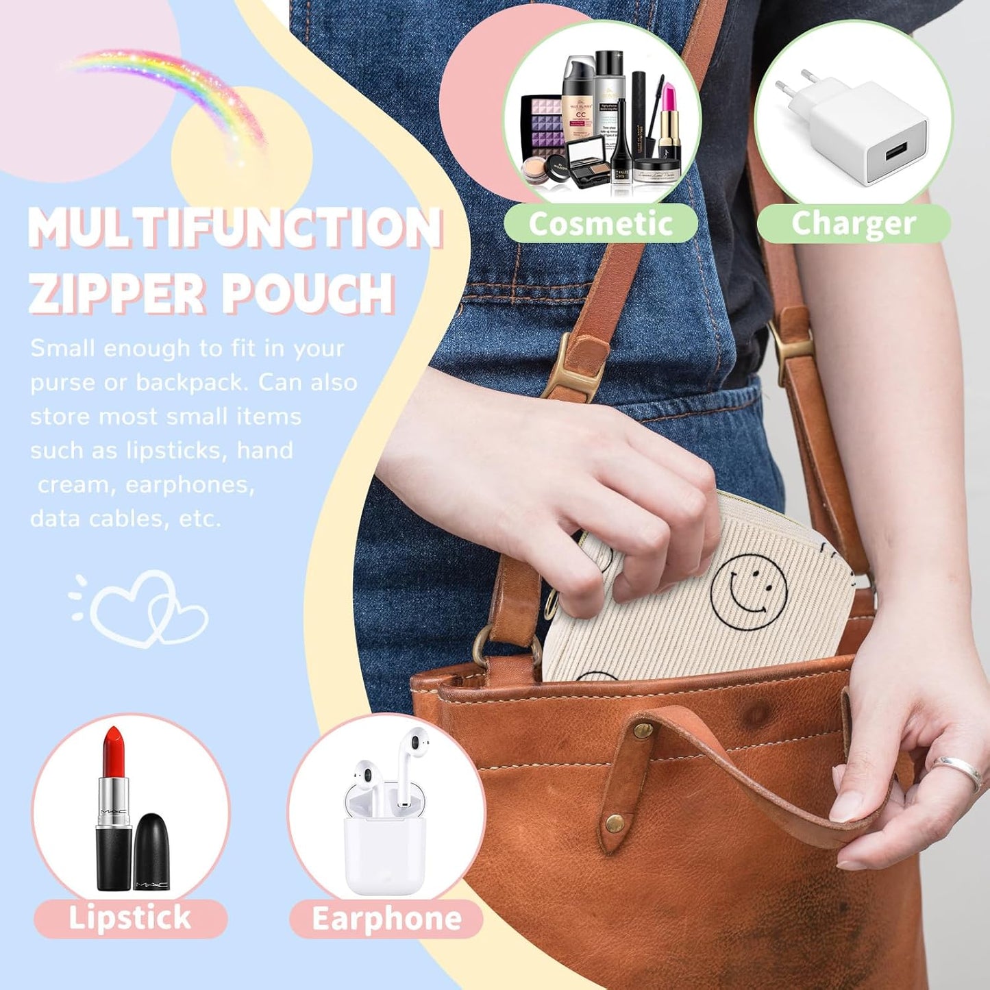 Period Bag for Teen Girls Shark Week Pouch Corduroy Portable Sanitary Pad Bags for Period Teen Period Pads Pouch for Panty Liners, Tampons, Menstrual Cup - Blue