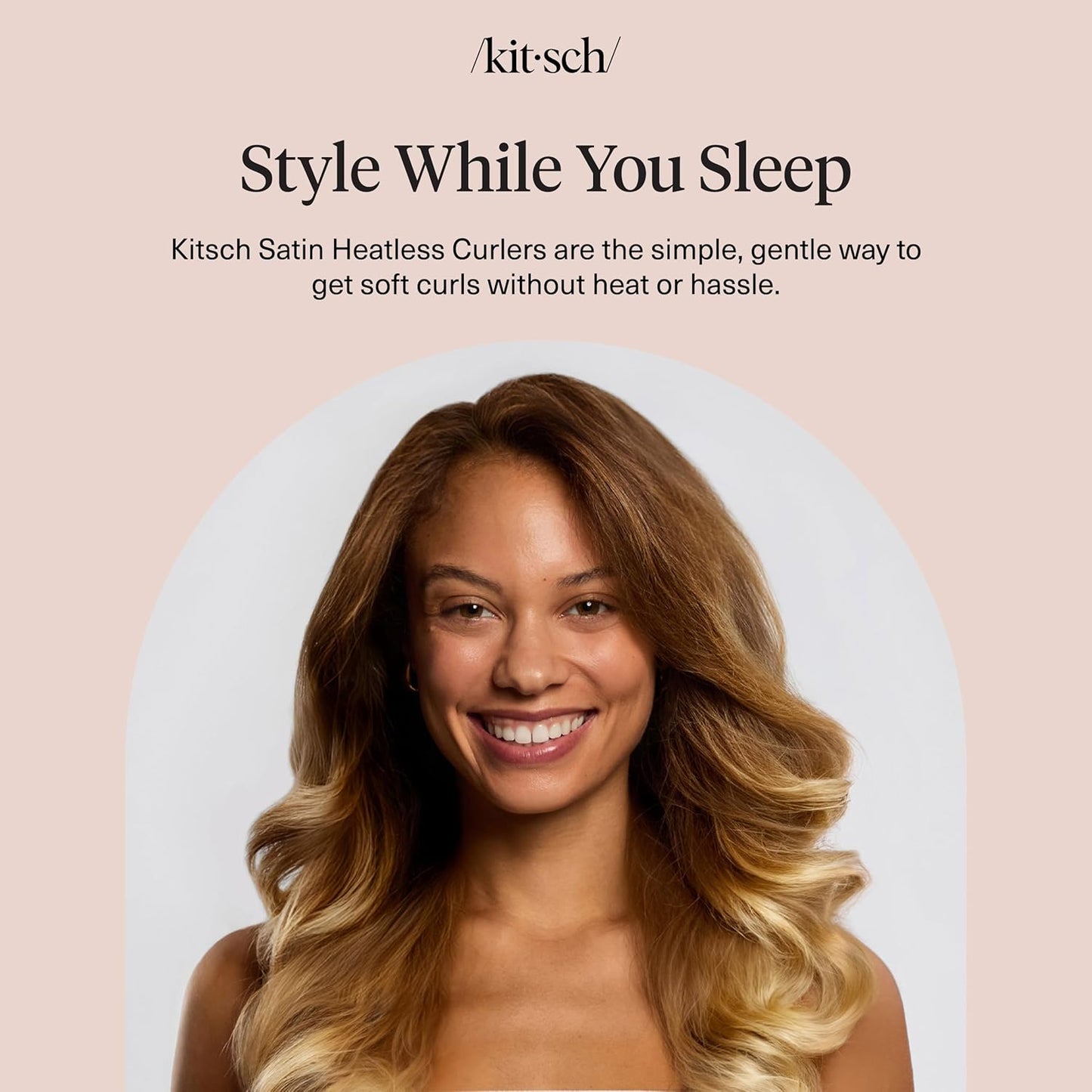 Kitsch XL Flexi Rods for Heatless Curls Overnight - Soft Velvet Hair Rollers for Women - Hair Curlers to Sleep In - Eucalyptus, 4pcs