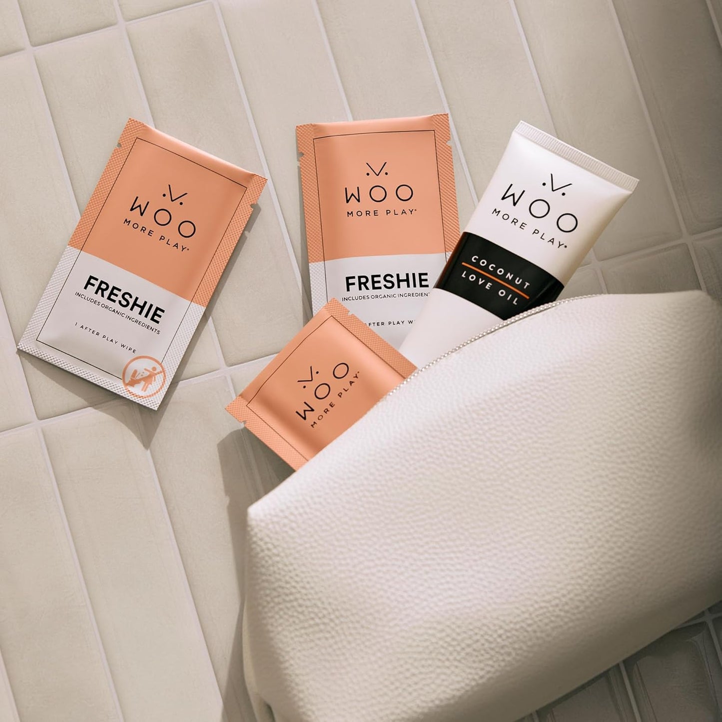 Woo More Play Freshies: All-Natural Feminine Intimacy Towelette Wipes with Coconut Water and Aloe Vera, Promotes Feminine Health & Helps Alleviate Irritation - Vegan and Cruelty Free (30 Count)