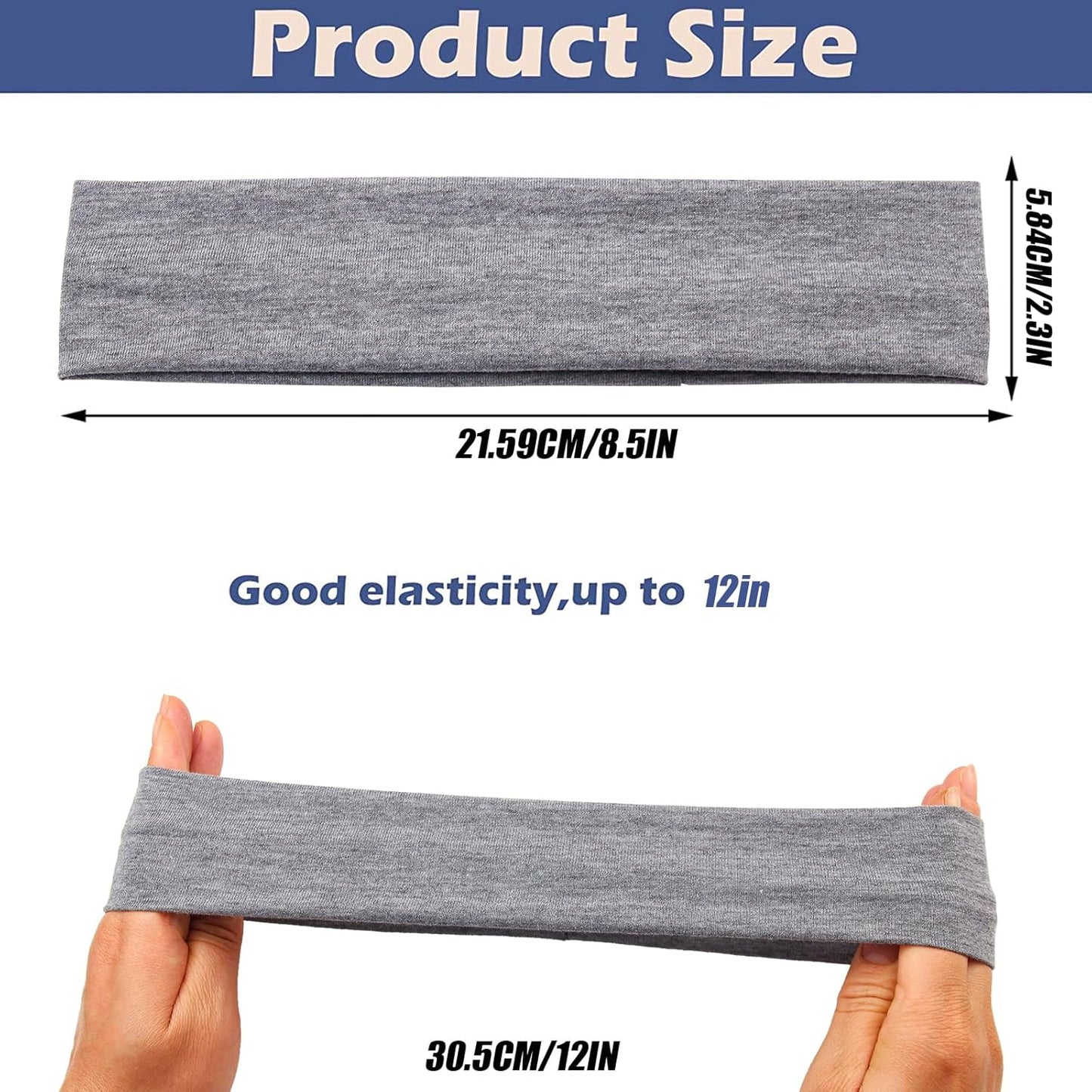 Headbands for Women Non Slip Sports Hair Bands for Women's Hair Stretchy Workout Yoga Running Sweatbands for Women,Pack of 8