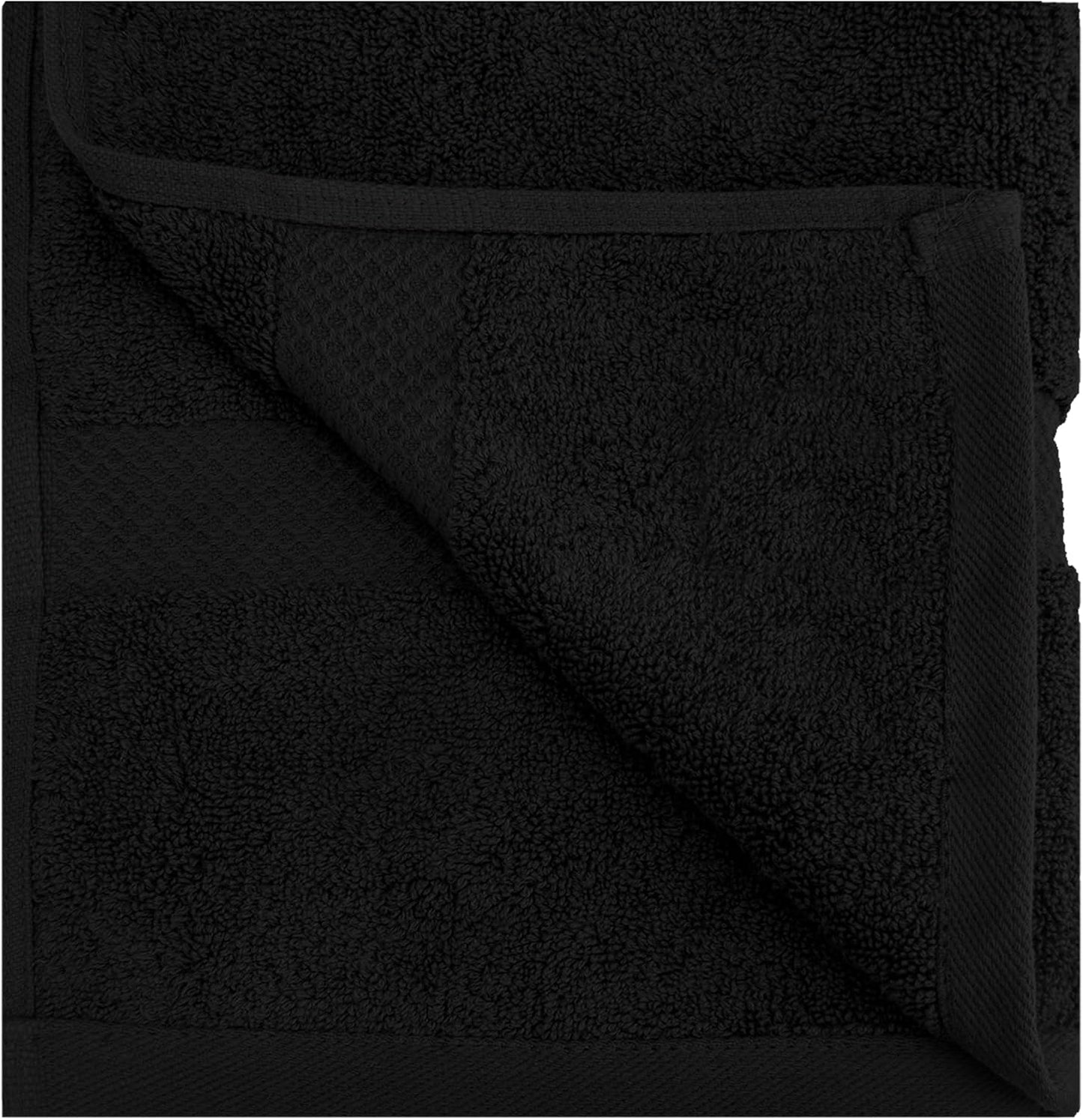 HERCULEAN Bath Sheet 30 x 60 Pack of 4 | 450 GSM Quick Dry and Highly Absorbent | 100% Cotton Terry Towels for Bathroom - Perfect for Shower - Pool and Spa - Luxury Soft Towels - Black